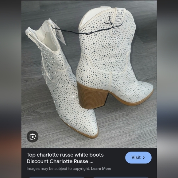 Charlotte Russe Shoes - Charlotte Russe Sparkling White Heeled Boots